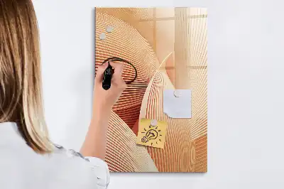 Magnetisk whiteboard med abstrakt bølgemønster