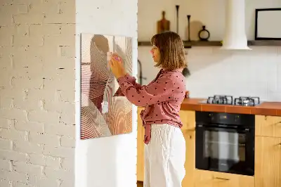 Magnetisk whiteboard med abstrakt bølgemønster