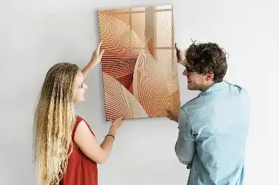 Magnetisk whiteboard med abstrakt bølgemønster