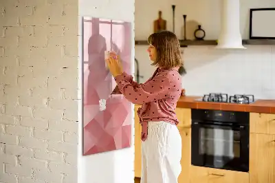 Tørreslette magnetisk tavle med abstrakt trekantmotiv