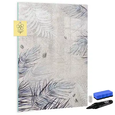Magnetisk whiteboard med motiv af palmeblade
