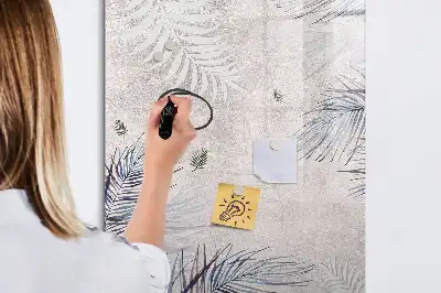 Magnetisk whiteboard med motiv af palmeblade