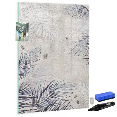 Magnetisk whiteboard med motiv af palmeblade
