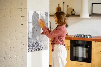Magnetisk whiteboard med motiv af palmeblade