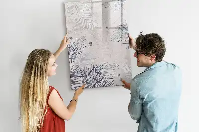 Magnetisk whiteboard med motiv af palmeblade