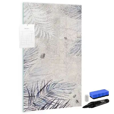Magnetisk whiteboard med motiv af palmeblade