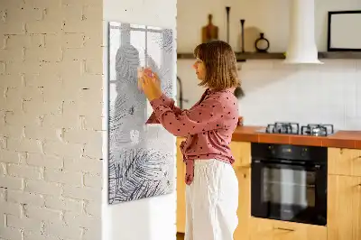 Magnetisk whiteboard med motiv af palmeblade