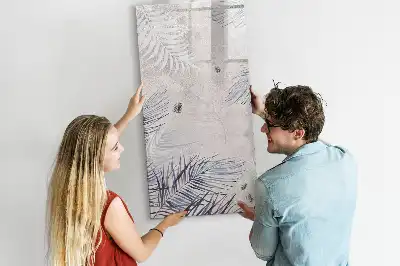 Magnetisk whiteboard med motiv af palmeblade