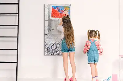 Magnetisk whiteboard med motiv af palmeblade