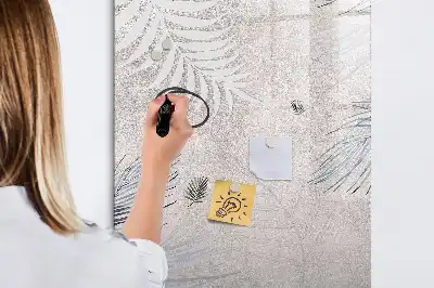 Magnetisk whiteboard med motiv af palmeblade