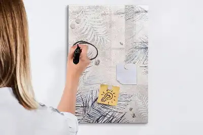 Magnetisk whiteboard med motiv af palmeblade