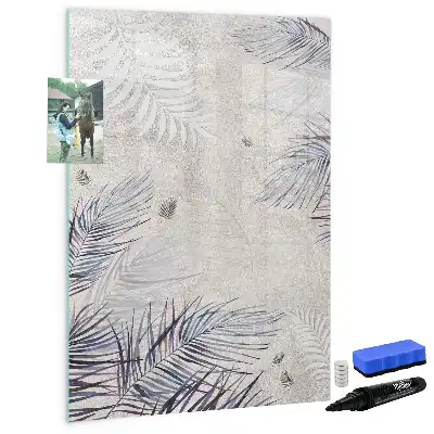 Magnetisk whiteboard med motiv af palmeblade
