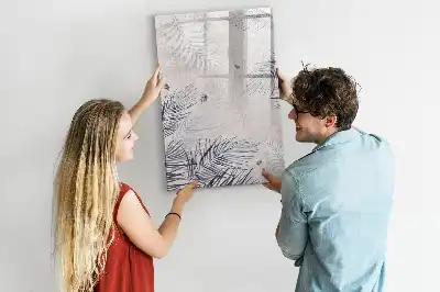 Magnetisk whiteboard med motiv af palmeblade