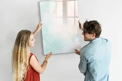 Magnetisk whiteboard med pastelabstraktion