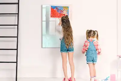 Magnetisk whiteboard med pastelabstraktion