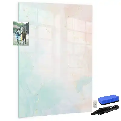 Magnetisk whiteboard med pastelabstraktion