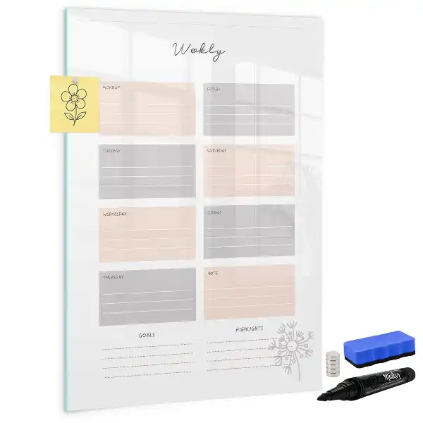 Ugeplanner magnetisk tørresletteboard