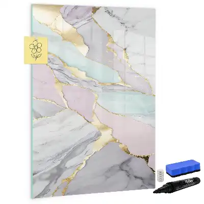 Magnetisk whiteboard i dekorativ marmor-look