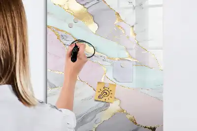 Magnetisk whiteboard i dekorativ marmor-look
