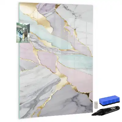 Magnetisk whiteboard i dekorativ marmor-look