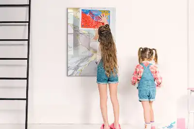 Magnetisk whiteboard i dekorativ marmor-look