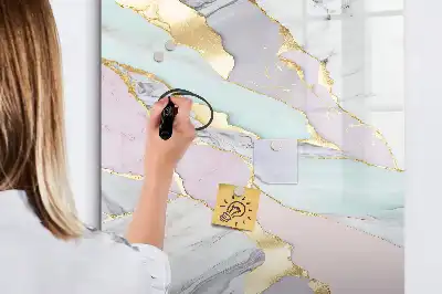 Magnetisk whiteboard i dekorativ marmor-look