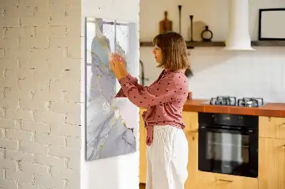 Magnetisk whiteboard i dekorativ marmor-look