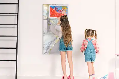 Magnetisk whiteboard i dekorativ marmor-look