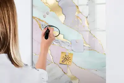 Magnetisk whiteboard i dekorativ marmor-look