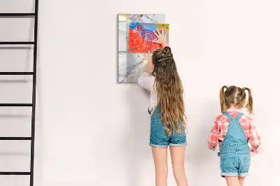 Magnetisk whiteboard i dekorativ marmor-look