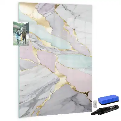 Magnetisk whiteboard i dekorativ marmor-look