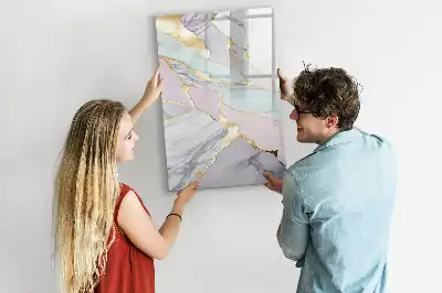 Magnetisk whiteboard i dekorativ marmor-look