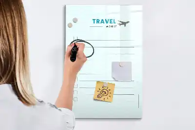 Magnetisk whiteboard til rejseplanlægning tørreslette tavle