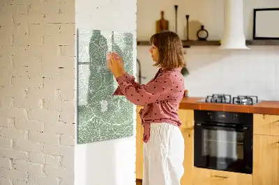 Magnetisk whiteboard med stort bladmønster