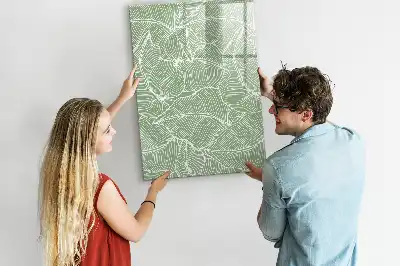 Magnetisk whiteboard med stort bladmønster