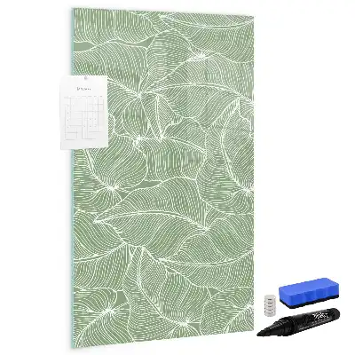 Magnetisk whiteboard med stort bladmønster