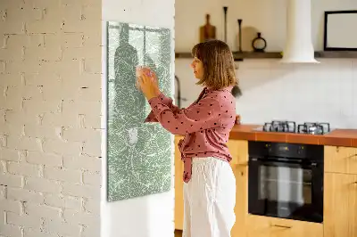 Magnetisk whiteboard med stort bladmønster