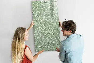 Magnetisk whiteboard med stort bladmønster