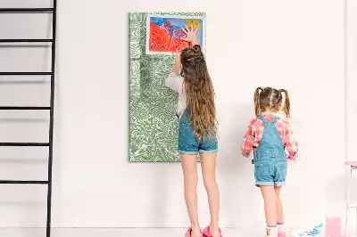 Magnetisk whiteboard med stort bladmønster