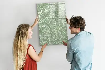 Magnetisk whiteboard med stort bladmønster