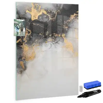 Magnetisk whiteboard med marmorabstraktion