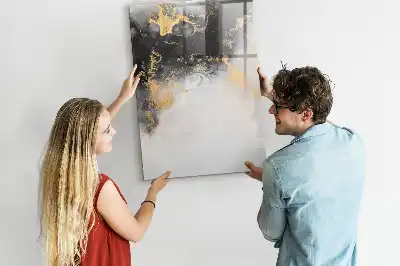 Magnetisk whiteboard med marmorabstraktion