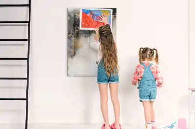 Magnetisk whiteboard med marmorabstraktion