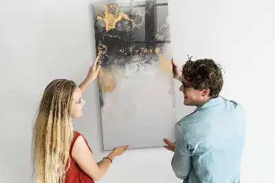 Magnetisk whiteboard med marmorabstraktion