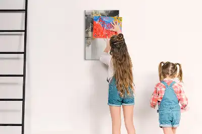 Magnetisk whiteboard med marmorabstraktion