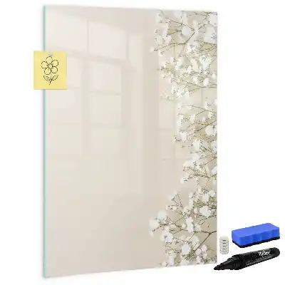Magnetisk opslagstavle med subtilt blomstermotiv