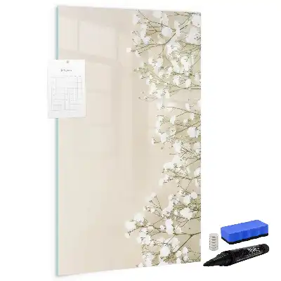 Magnetisk opslagstavle med subtilt blomstermotiv