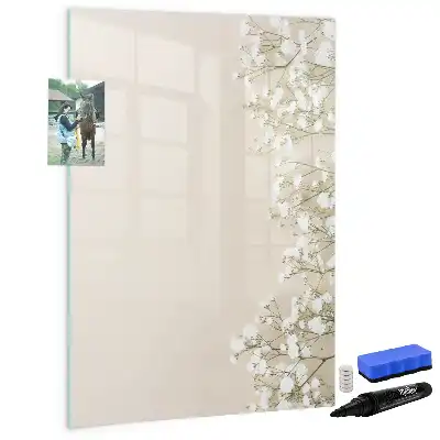 Magnetisk opslagstavle med subtilt blomstermotiv