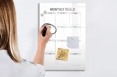Magnetisk whiteboard med månedsoverblik