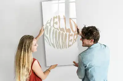 Magnetisk tørresletteboard med teksten Hej sommer